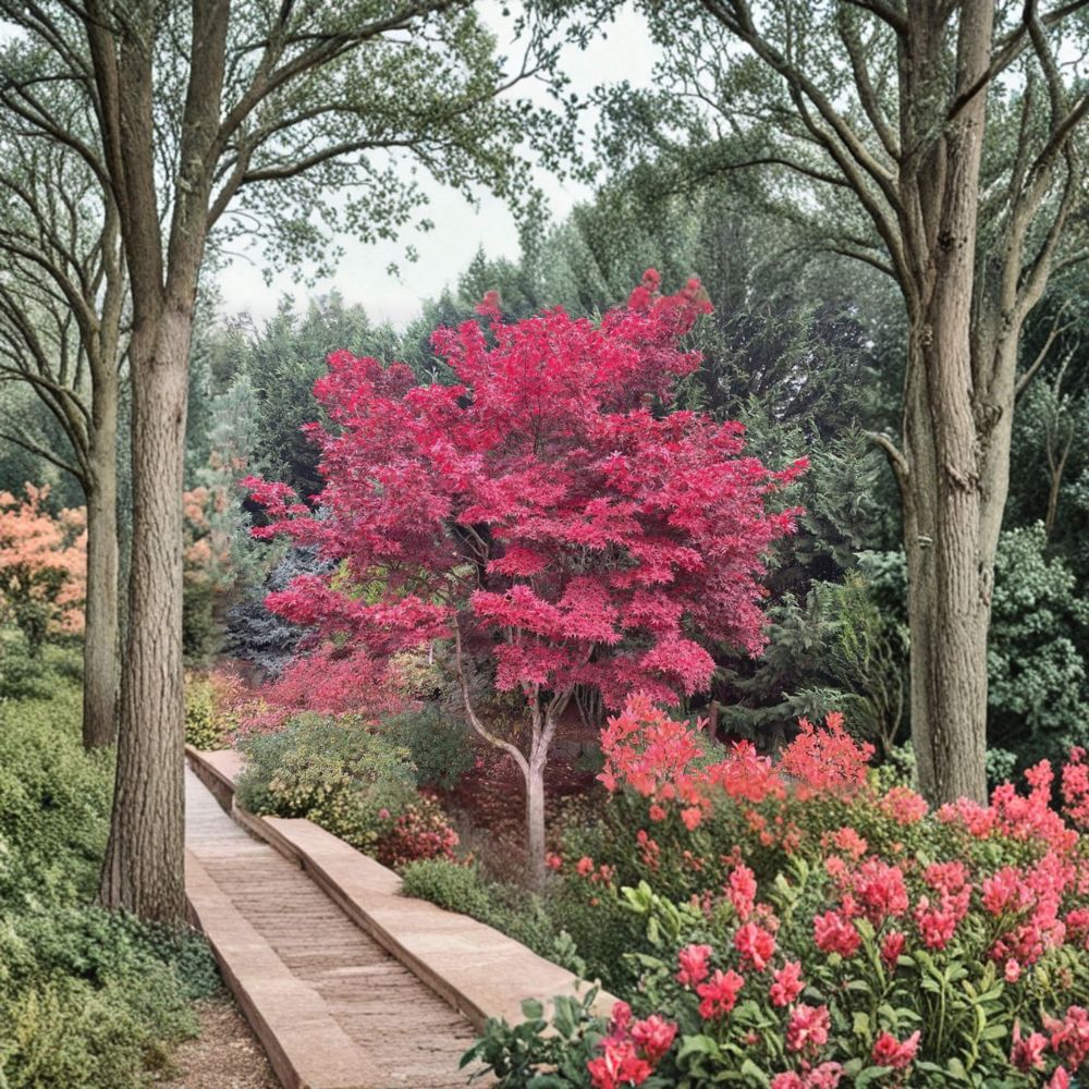 Fireglow Japanese Maple Tree | 15-20 Inches | Bright Red Foliage | Acer palmatum ‘Fireglow’ | #3 Container Size