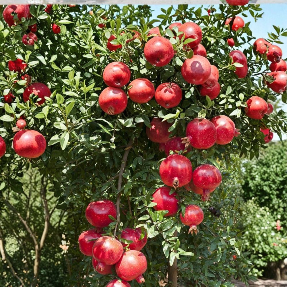 Cold Hardy Soft Seed Pomegranate Tree Live Plant | Sweet Red Fruit | Punica granatum | Ornamental Flowering Pomegranate