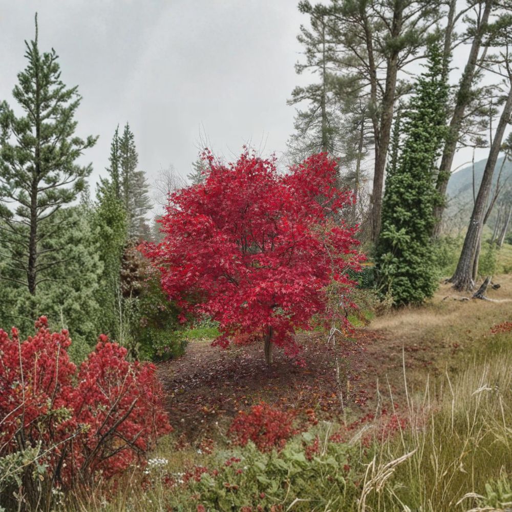 Upright Red Maple Tree - Acer palmatum ‘Emperor 1’ - #3 Container Plant - Ornamental Japanese Maple with Maroon Foliage
