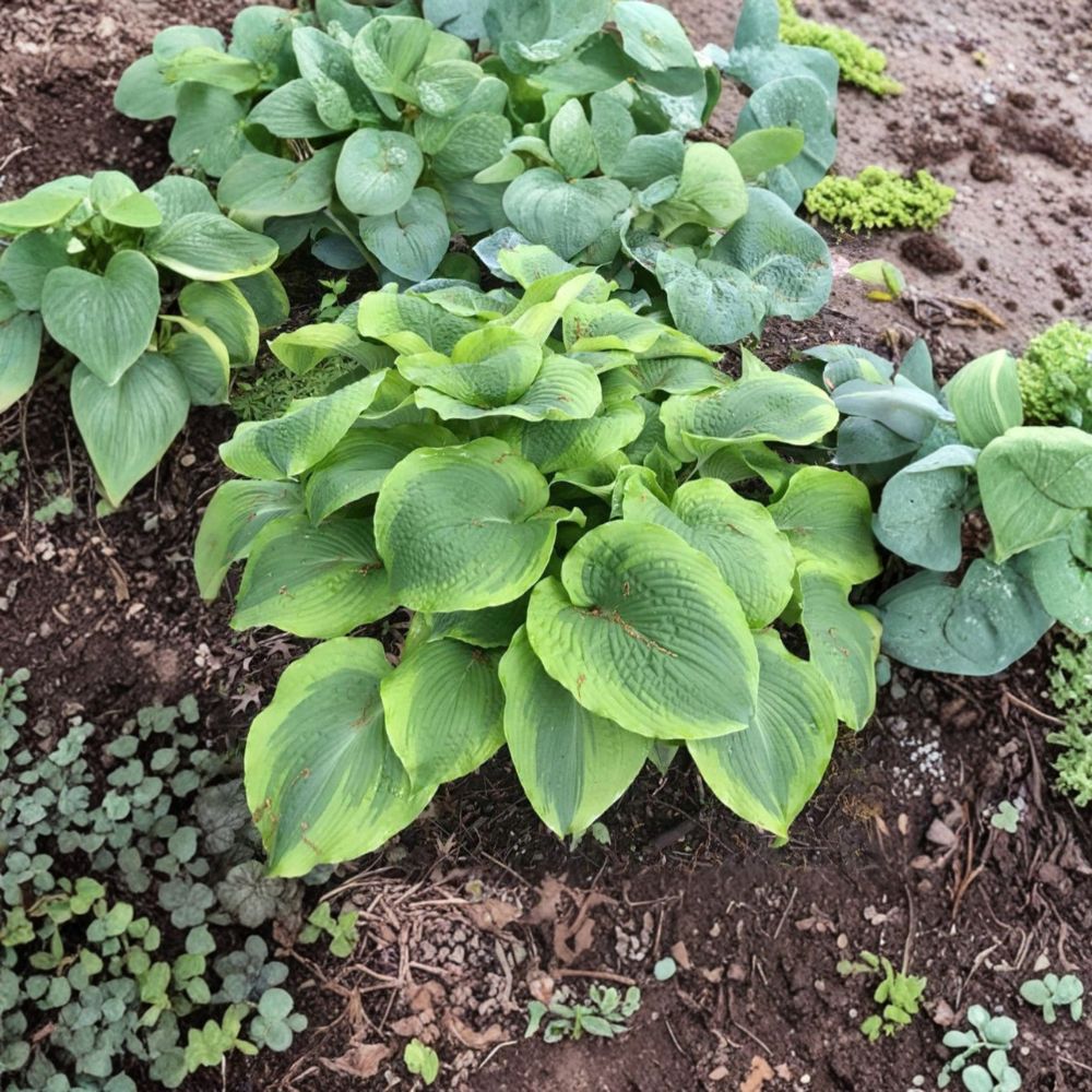 Twin Cities Hosta Starter Plant - 3 Inch Live Bare Root - Blue Green Gold Variegated Shade Perennial, Hosta 'Twin Cities'