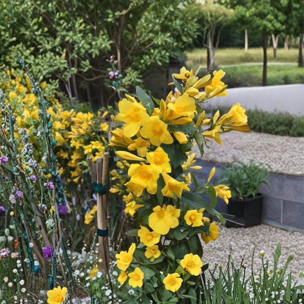 Carolina Jessamine Vines - 15 Live 3.5" Pots - Yellow Jasmine Climbing Vine - Gelsemium sempervirens for Outdoor Gardens