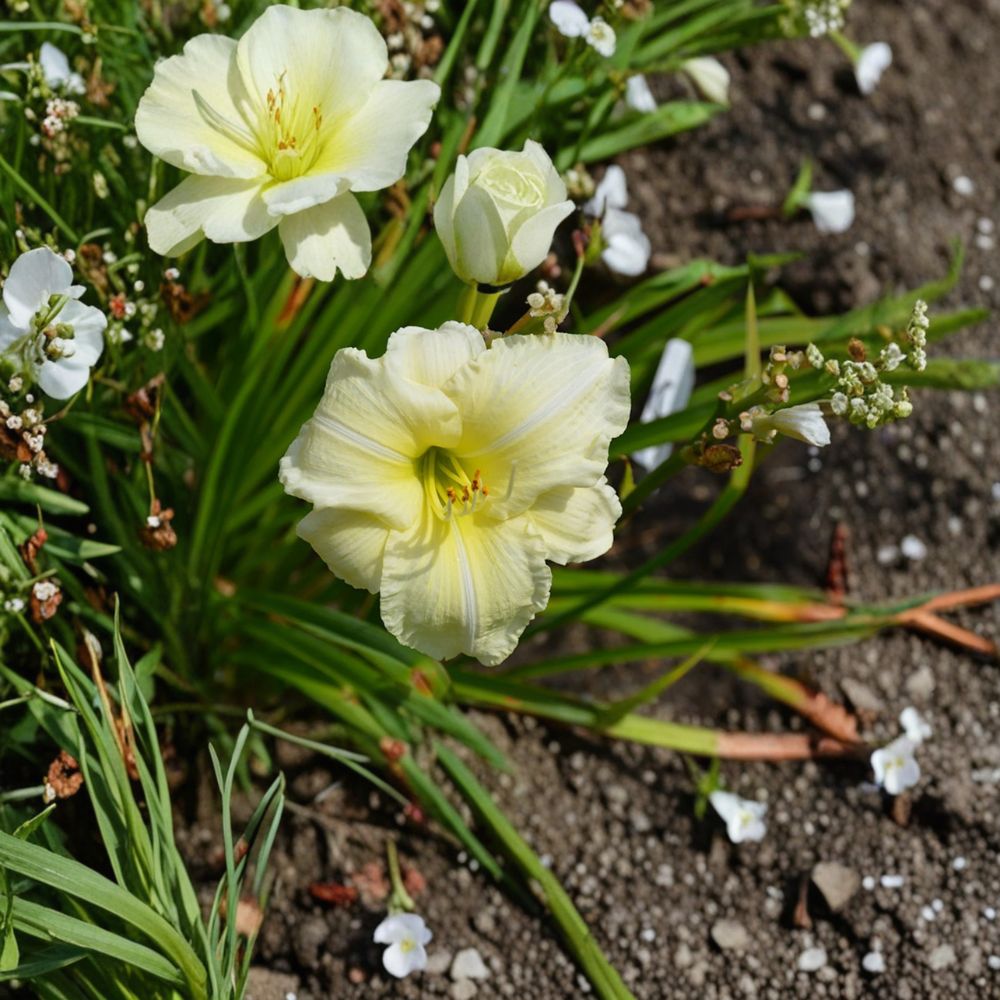 Joan Senior Daylily - 3 Bare Root Plants - Hardy White Perennial Flower - Hemerocallis ‘Joan Senior’ - Low Maintenance Garden Plant
