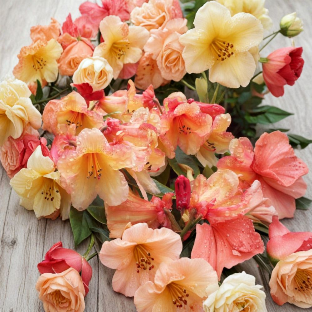 Rhododendron ‘Bergie Larson’ Live Shrub | Compact Evergreen with Yellow & Orange Blooms | Rhododendron ‘Bergie Larson’ #2 Container