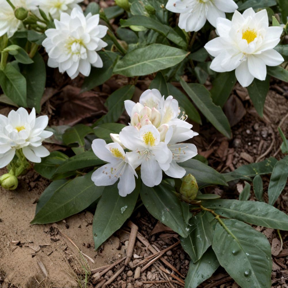 Chionoides Rhododendron Live Evergreen Shrub 12-15 Inches Wide Rhododendron ‘Chionoides’ White Spring Blooms