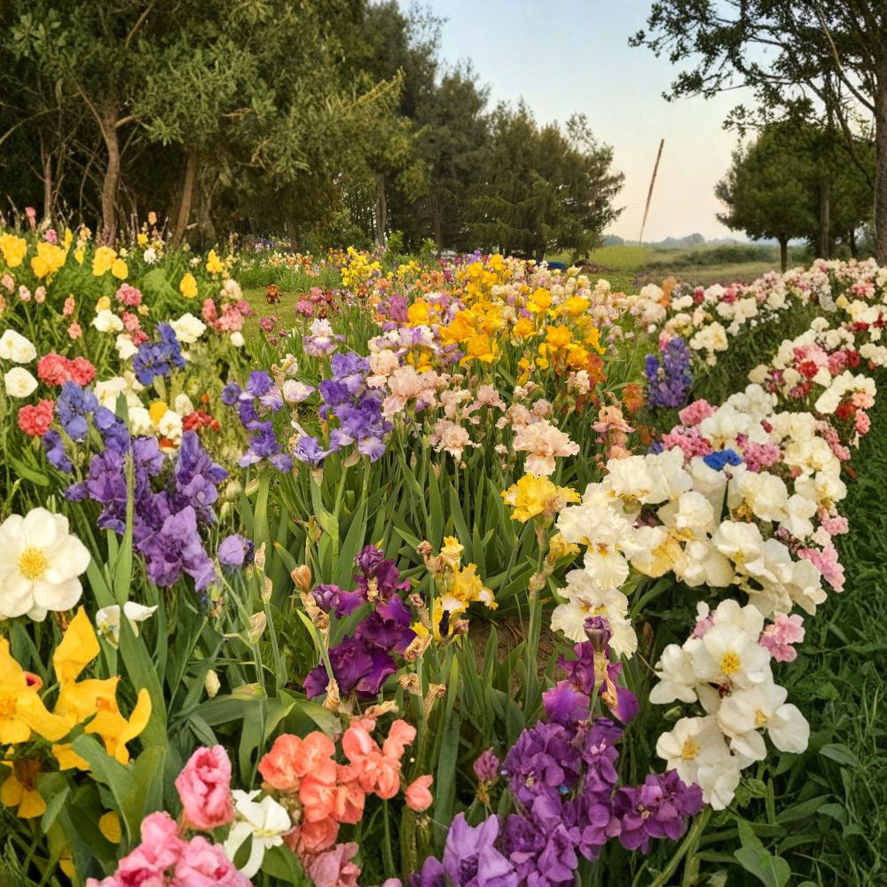 Wholesale Bearded Iris Variety Pack - 50 Live Rhizomes, Hardy Perennial Flower Bulbs, Mixed Colors, Iris germanica hybrids