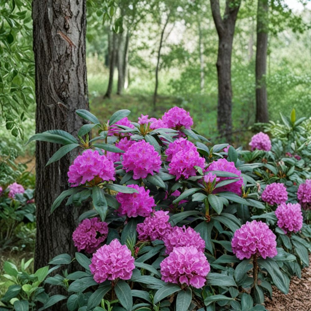 Rhododendron English Roseum Live Shrub | Cold Hardy Evergreen | Large Pink Purple Blooms | Rhododendron ‘English Roseum’