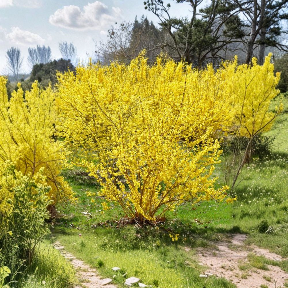 New Hampshire Gold Forsythia - 4 Inch Pot Plant - Early Spring Yellow Blooms - Forsythia x intermedia