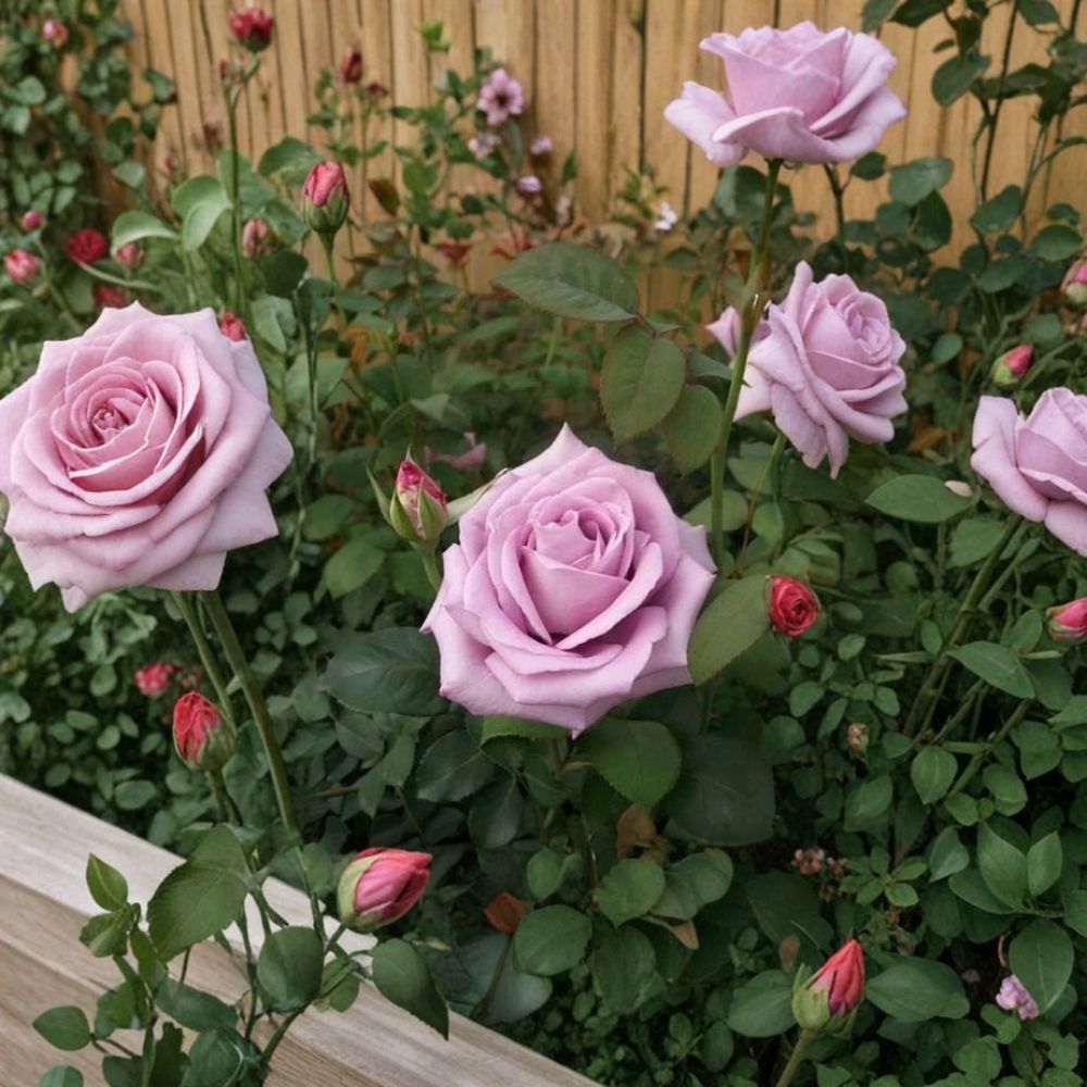 Blue Girl Hybrid Tea Rose Plant - 1 Gallon Mauve Lavender Bush - Rosa Hybrid Tea 'Blue Girl' - Fragrant Repeat Flowering Rose