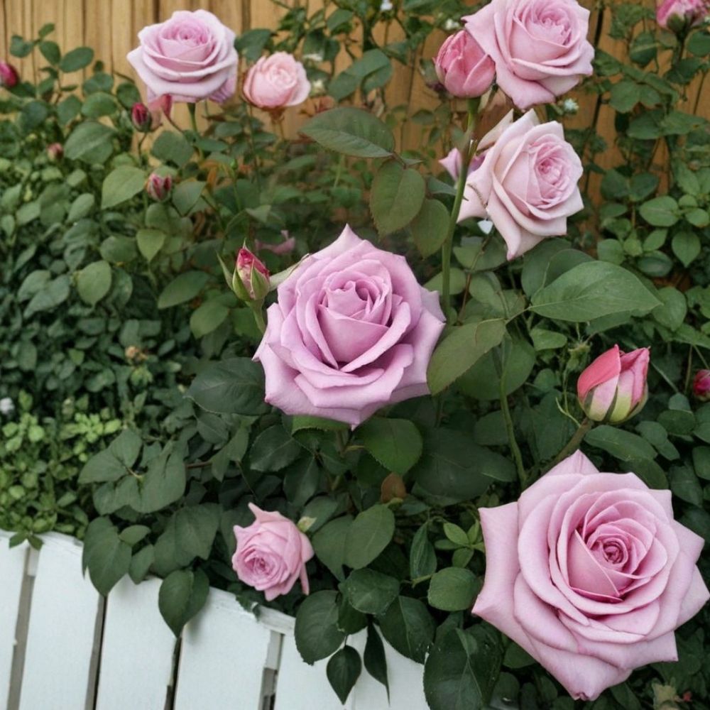 Blue Girl Rose Live Plant | 2 Gallon Hybrid Tea | Mauve Lavender Blooms | Rosa 'Blue Girl' | Fragrant Garden Favorite