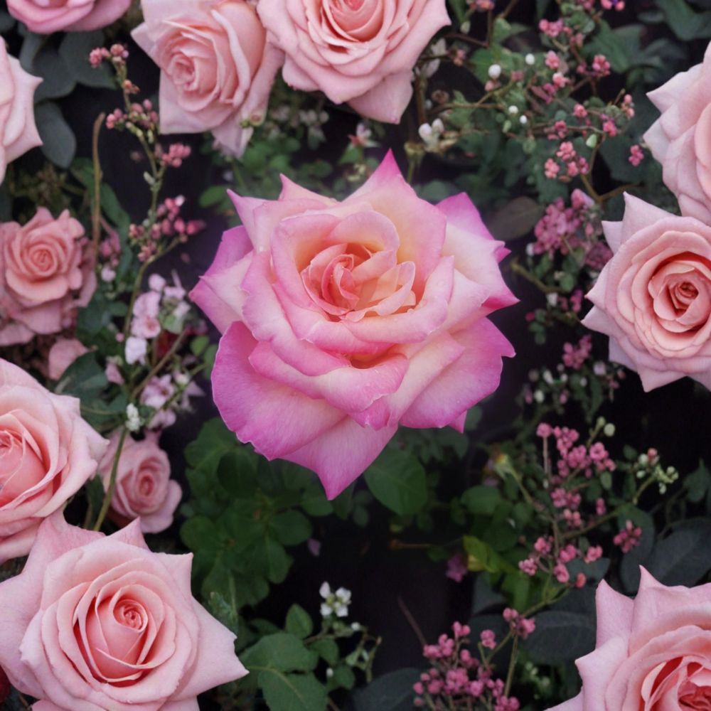 Kordes Perfecta Rose 2 Gallon Plant | Cream Pink Hybrid Tea Rose | Rosa 'Kordes Perfecta' | Everblooming Live Rose Bush