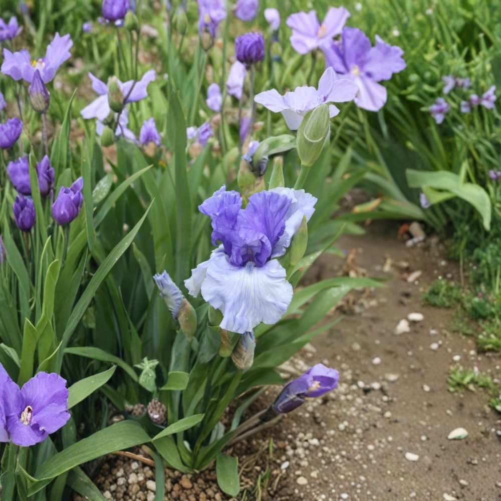 Bearded Iris Rhizomes 3 Pack | Iris 'Crowned Heads' | Violet & Blue Perennial Flowers | Iris germanica