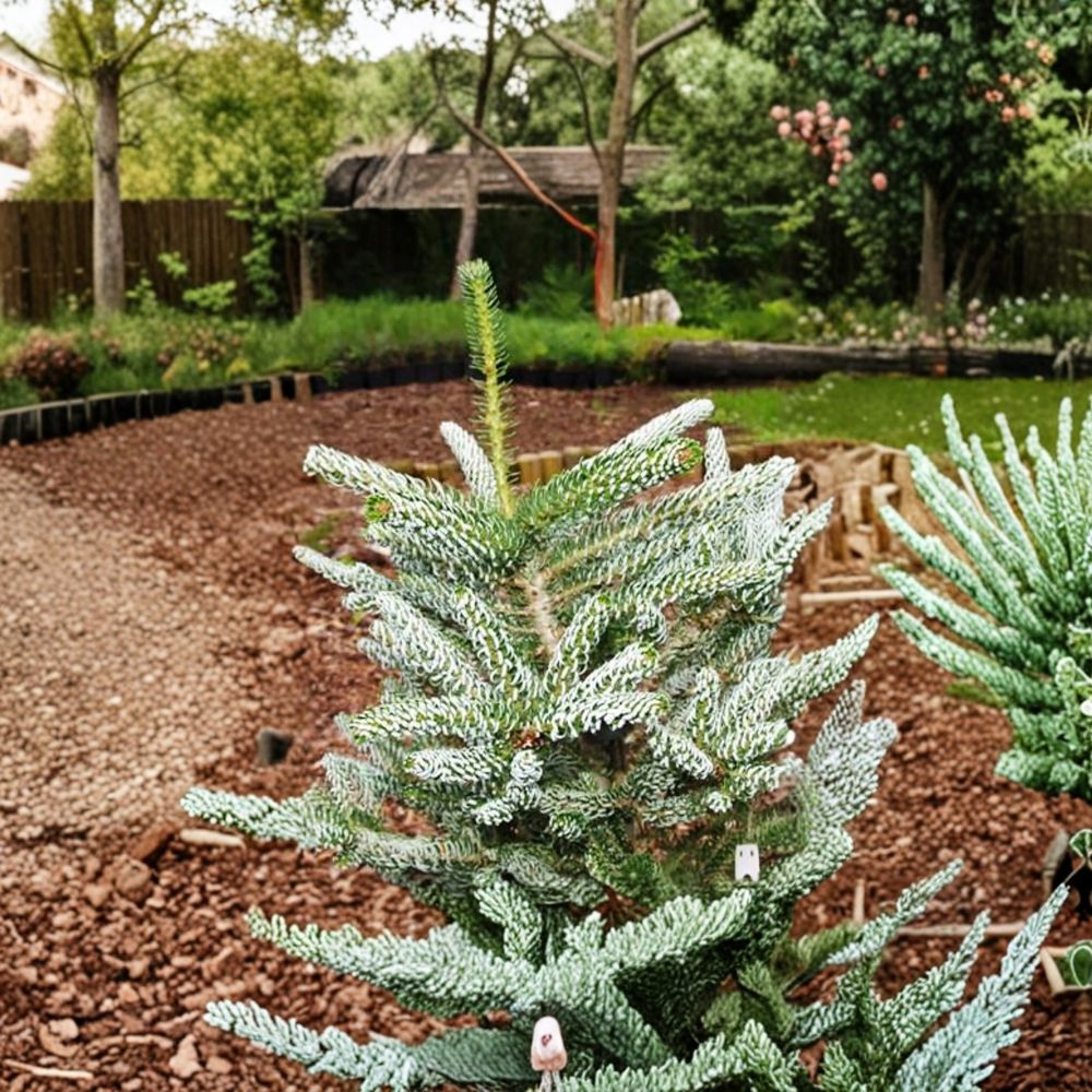 Korean Fir Live Plant - 1 Gallon Pot - Abies koreana 'Frosty' - White & Green Evergreen Conifer - Slow Growing Landscape Specimen