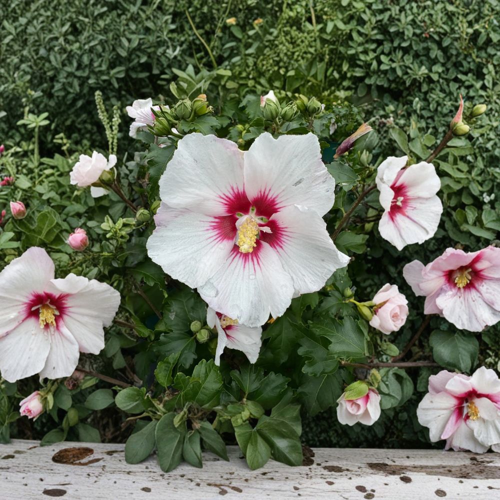 Helene Rose of Sharon Shrub | 2 Gallon Pot | Hibiscus syriacus | Flowering Deciduous Landscape Plant