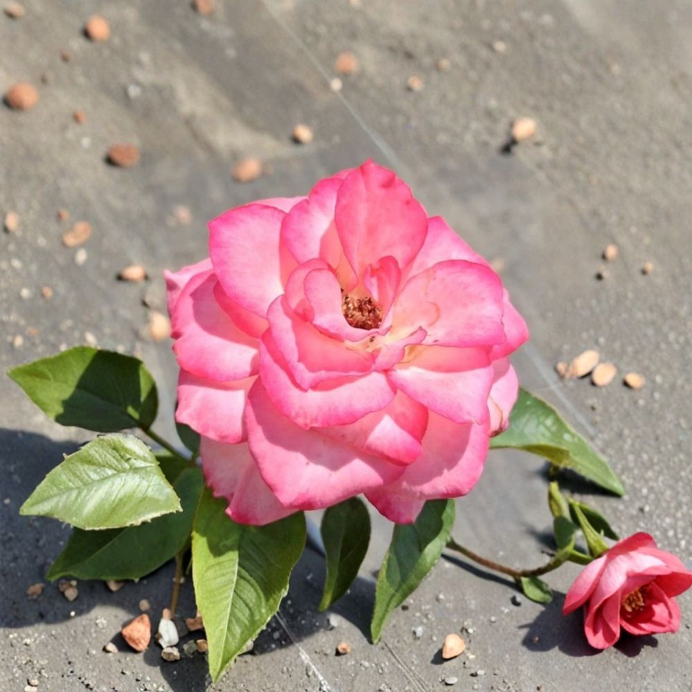 Nicole Everblooming Floribunda Rose Plant - 1 Gallon - White & Pink Rose Bush - Rosa Floribunda 'Nicole' - Live Plant