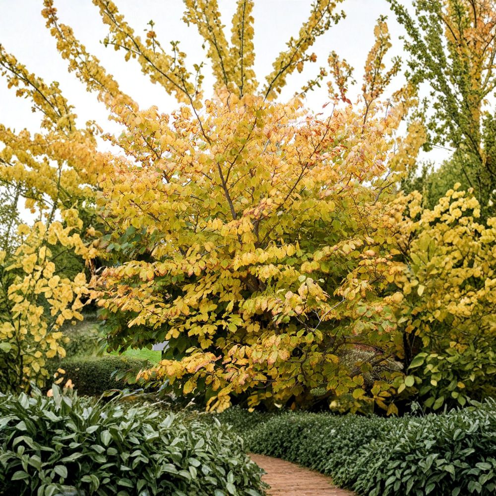Witch Hazel Live Plant 12" Hamamelis virginiana 'Ice Queen' Fragrant Yellow Blooms Cold Hardy Native Shrub in 1 Gallon Pot