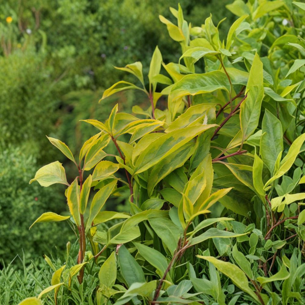 Golden Times Forsythia – 1 Gallon Pot – Variegated Flowering Shrub – Forsythia 'Golden Times' – Yellow Green Foliage