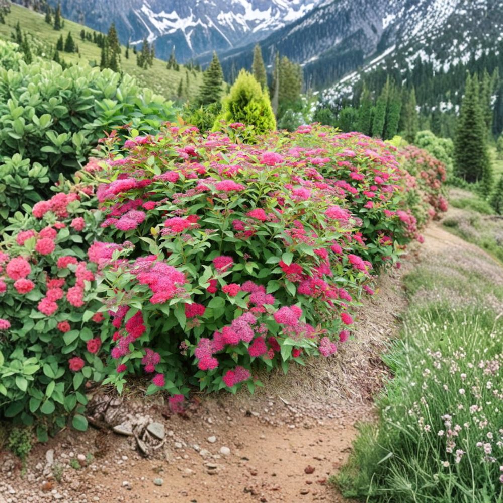 Double Play® Doozie® Spiraea Live Plant | 4 Inch Pot | Non-Invasive Flowering Shrub | Spiraea japonica | Red Pink Blooms