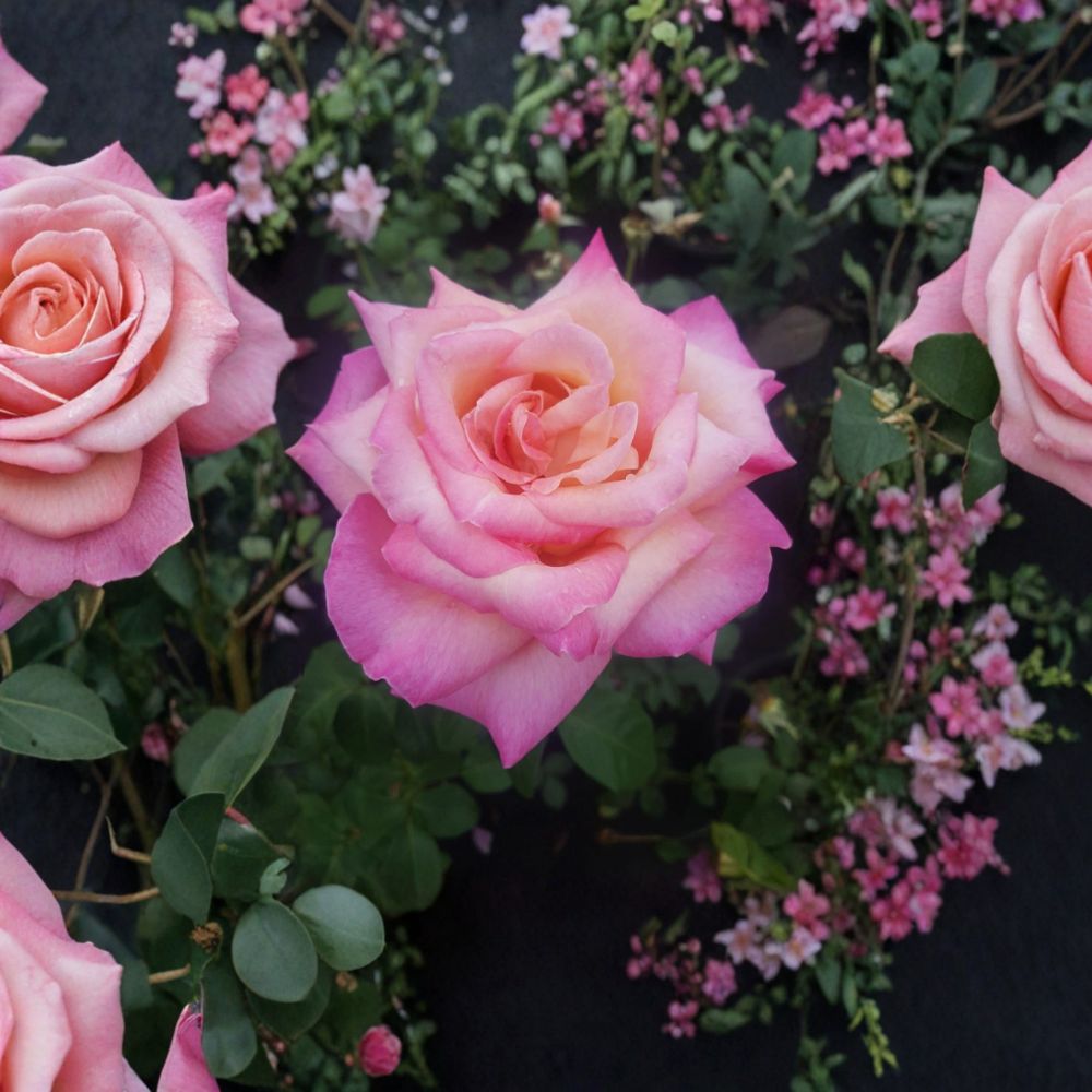 Kordes Perfecta Hybrid Tea Rose Plant - 1 Gallon Everblooming Cream & Pink Blooms - Rosa Hybrid Tea 'Kordes Perfecta'