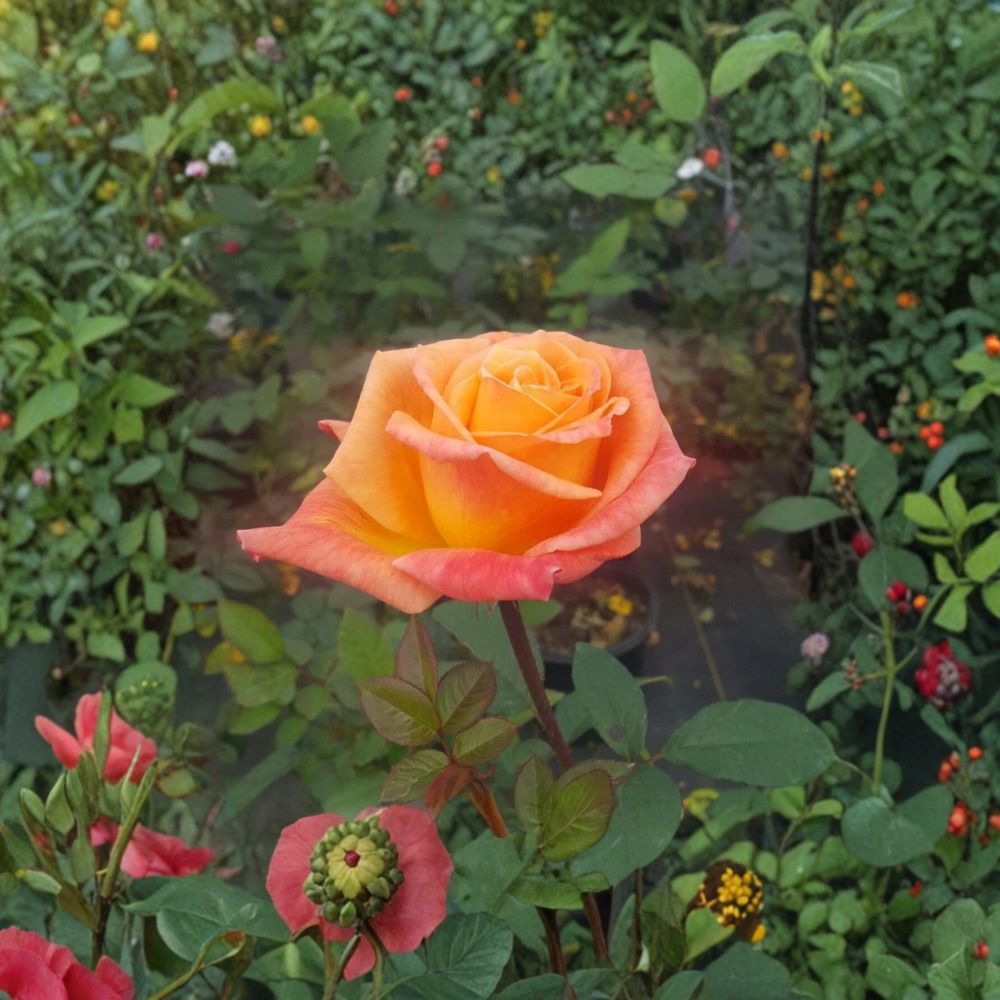 Arizona Rose Plant | 1 Gallon | Orange Yellow Blooms | Rosa 'Arizona' | Garden Friendly | Healthy Root System