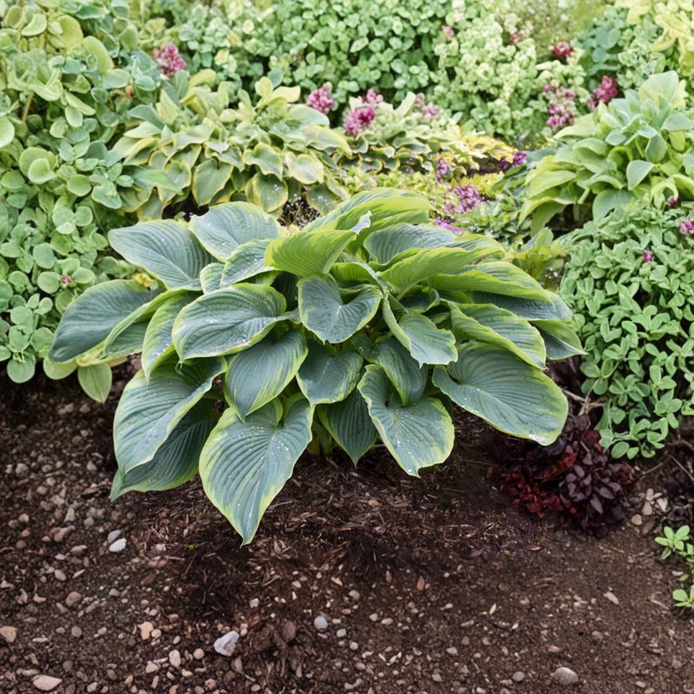 Hosta Starter Plant | 3 Inch Pot | Giant Variegated 'Wu La La' | Hosta 'Wu La La' | Blue-Green Foliage for Shade Garden