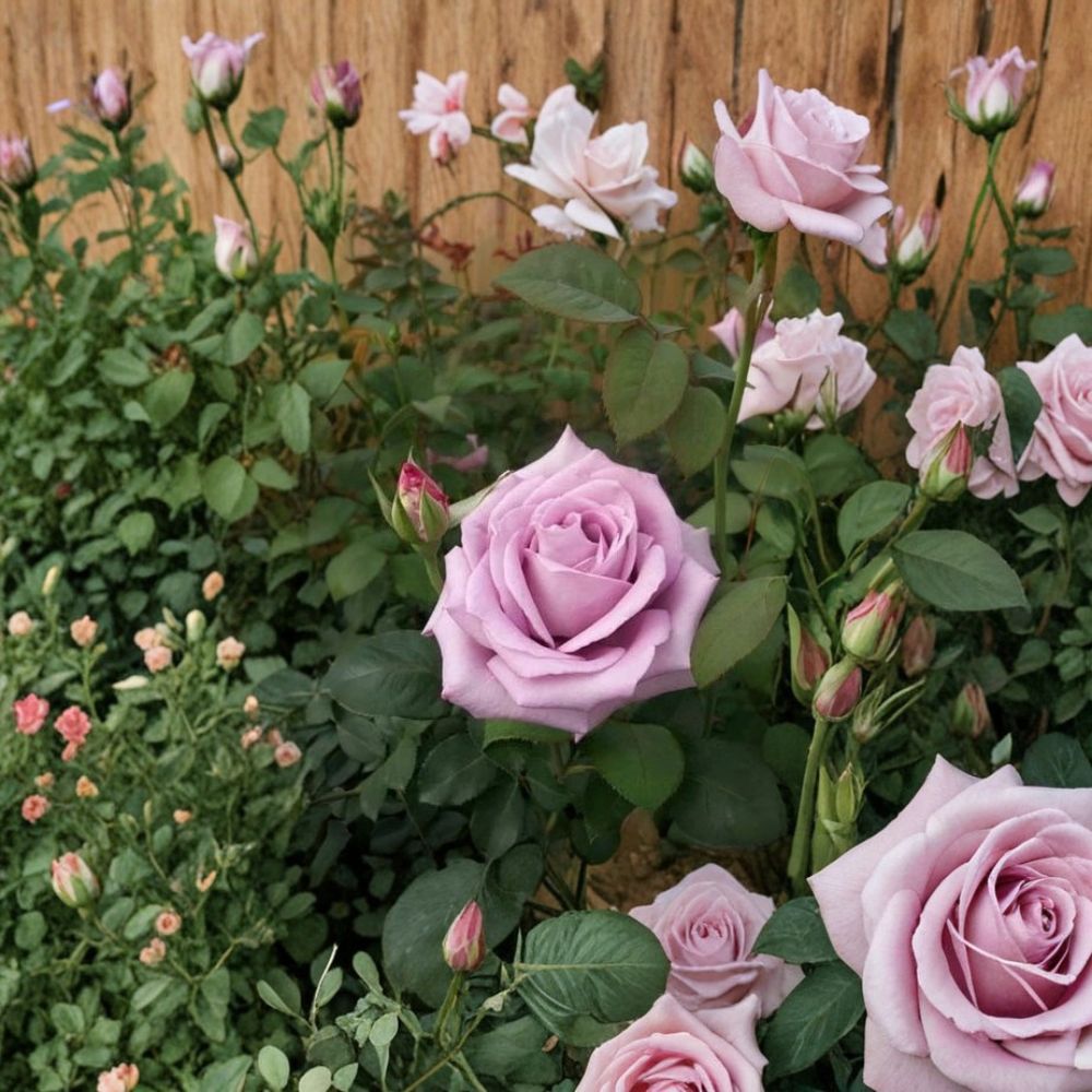 Blue Girl Rose Live Plant | 1 Gallon | Mauve Lavender Blooms | Rosa Hybrid Tea 'Blue Girl' | Garden & Landscape Friendly