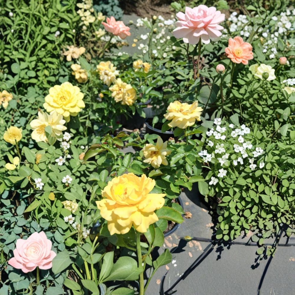 Julia Child Rose Plant | 1 Gallon | Butter Gold Floribunda | Rosa hybrid 'Julia Child' | 2006 AARS Award Winner