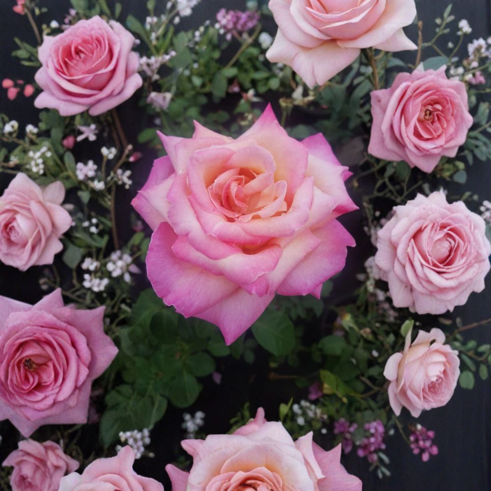 Kordes Perfecta Rose Live Plant | 1 Gallon | Everblooming Cream Pink | Rosa Hybrid Tea 'Kordes Perfecta' | Garden Friendly