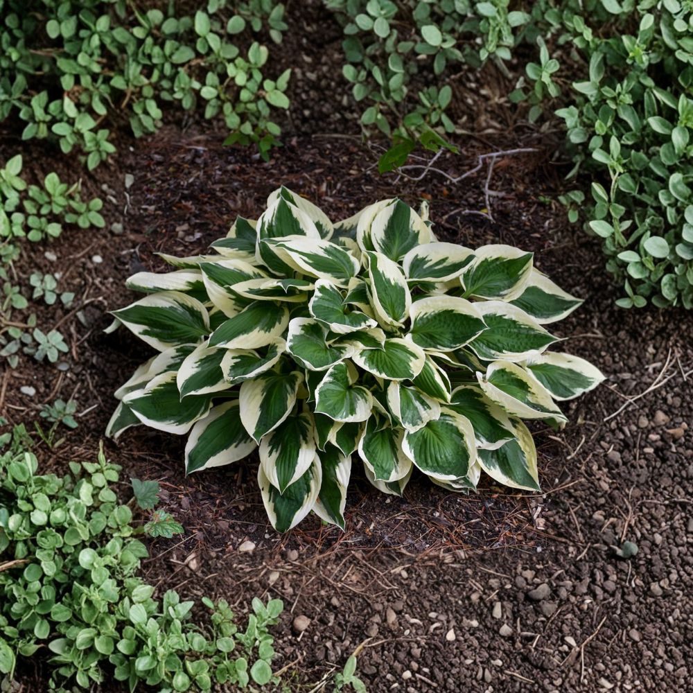 Hosta Starter Plant | Bare Root | 'Patriot' White Variegated Foliage | Shade Garden Perennial | Hosta 'Patriot'