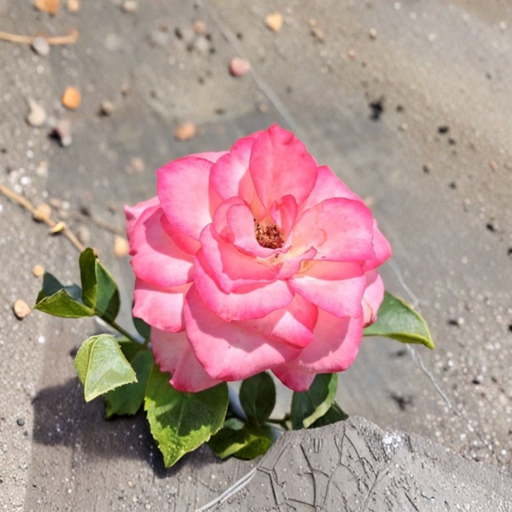 Nicole Everblooming Floribunda Rose Bush Plant | 2 Gallon | White Pink Blooms | Rosa hybrid 'Nicole' | Continuous Flowering