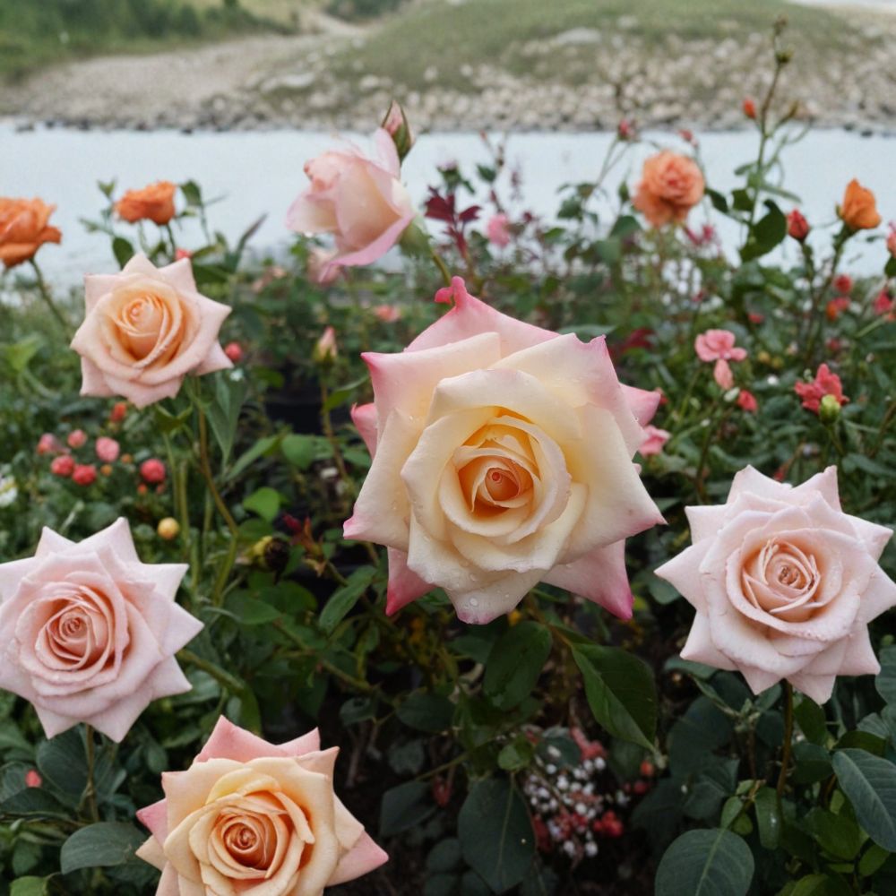 Peace Rose Live Plant 3 Gallon | Yellow Pink Blend Blooms | Rosa Hybrid Tea 'Peace' | Established Root System