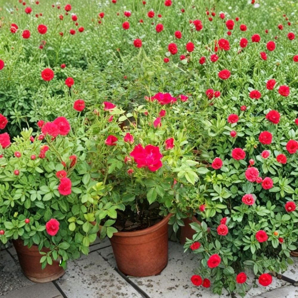 Red Drift Rose Bush - 2 Gallon Live Plant - Vibrant Red Blooms - Rosa 'Red Drift' - Easy Care Groundcover Shrub for Full Sun