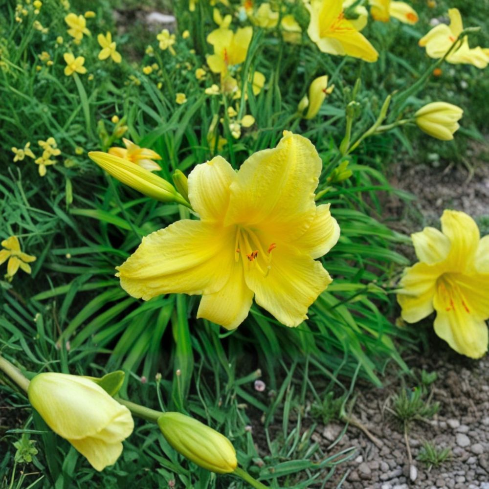 Hemerocallis 'Suzie Wong' Daylily - 3 Bare Root Plants | Hardy Perennial Flower | Easy to Grow Garden Favorite
