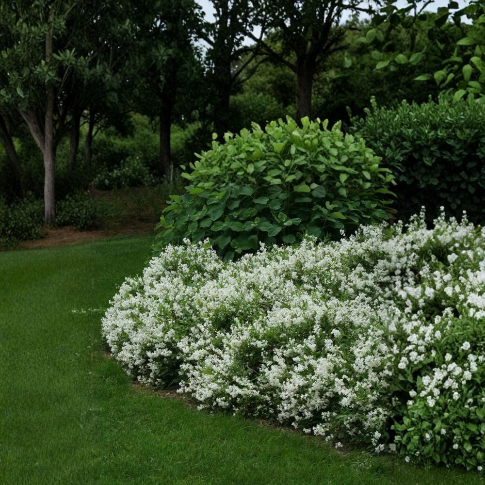 Nikko Deutzia Live Dwarf Flowering Shrub | 4 Inch Pot | Deutzia gracilis | White Spring Blooms | Groundcover Plant