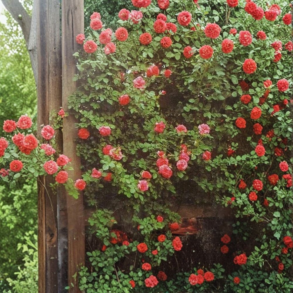 Climbing Rose Plant - 2 Gallon Salmon Pink Blooms - Rosa 'America' - Fragrant Garden Climber for Trellis & Fence