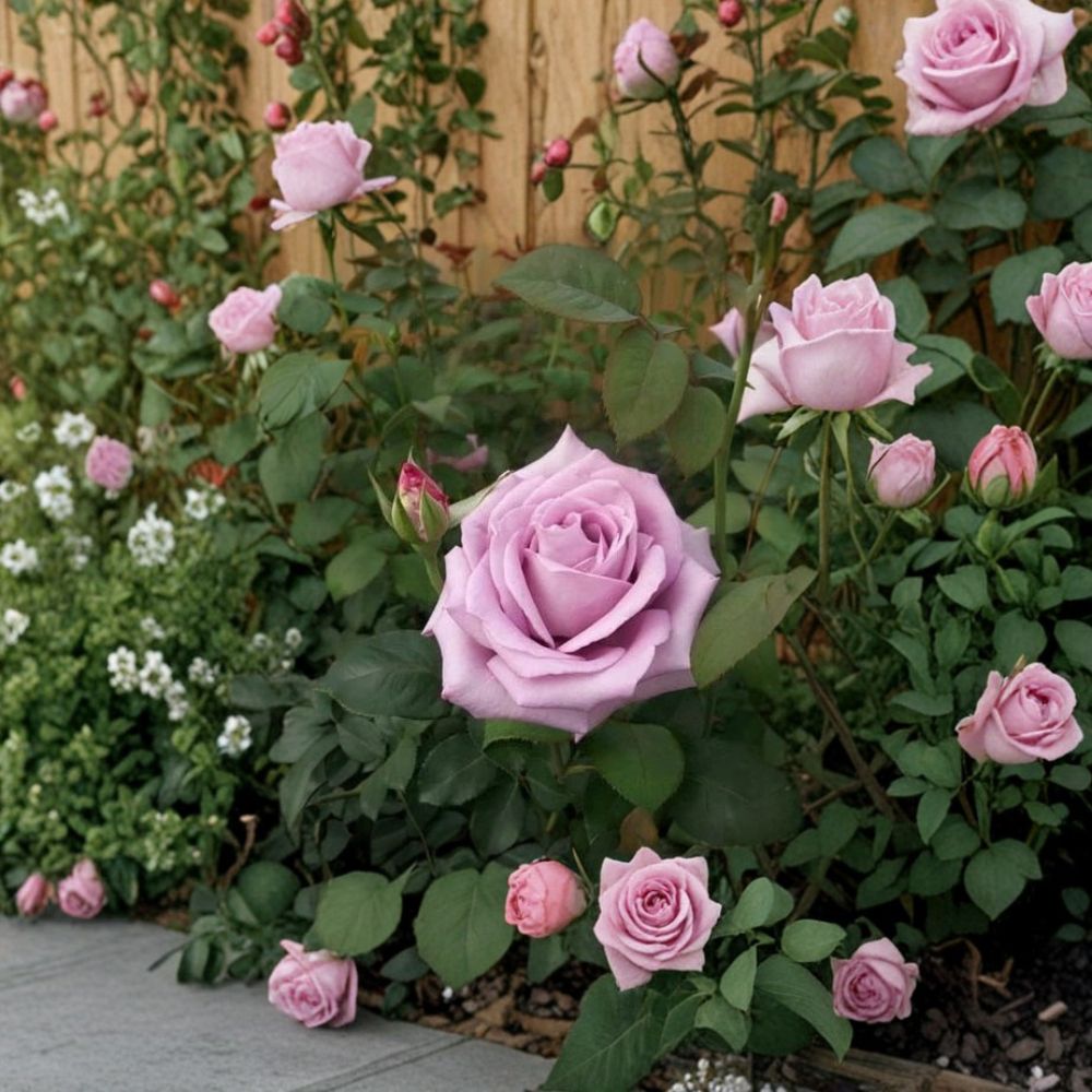 Blue Girl Rose Plant | 5 Gallon | Mauve Lavender Blooms | Fragrant Hybrid Tea Rose | Rosa 'Blue Girl'