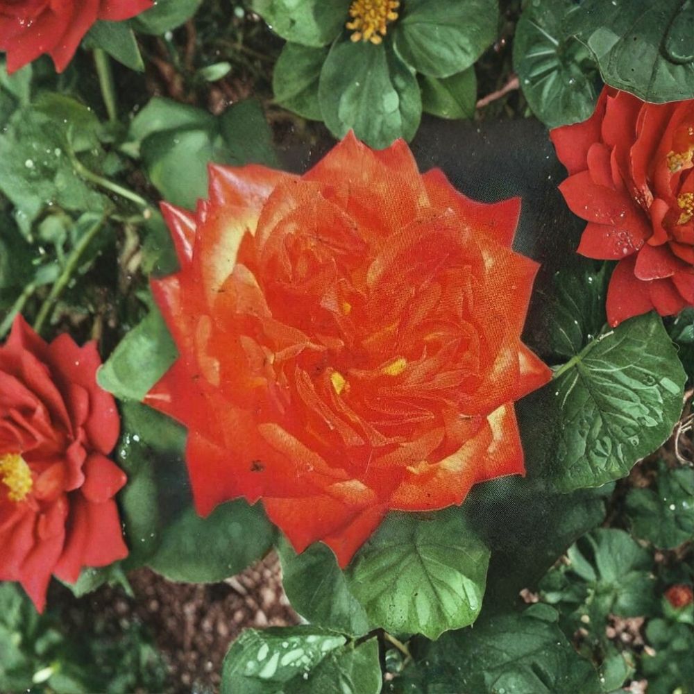 Charisma Floribunda Rose Bush Plant - 2 Gallon - Red Orange Yellow Blooms - Rosa 'Charisma' - Full Sun Flowering Shrub