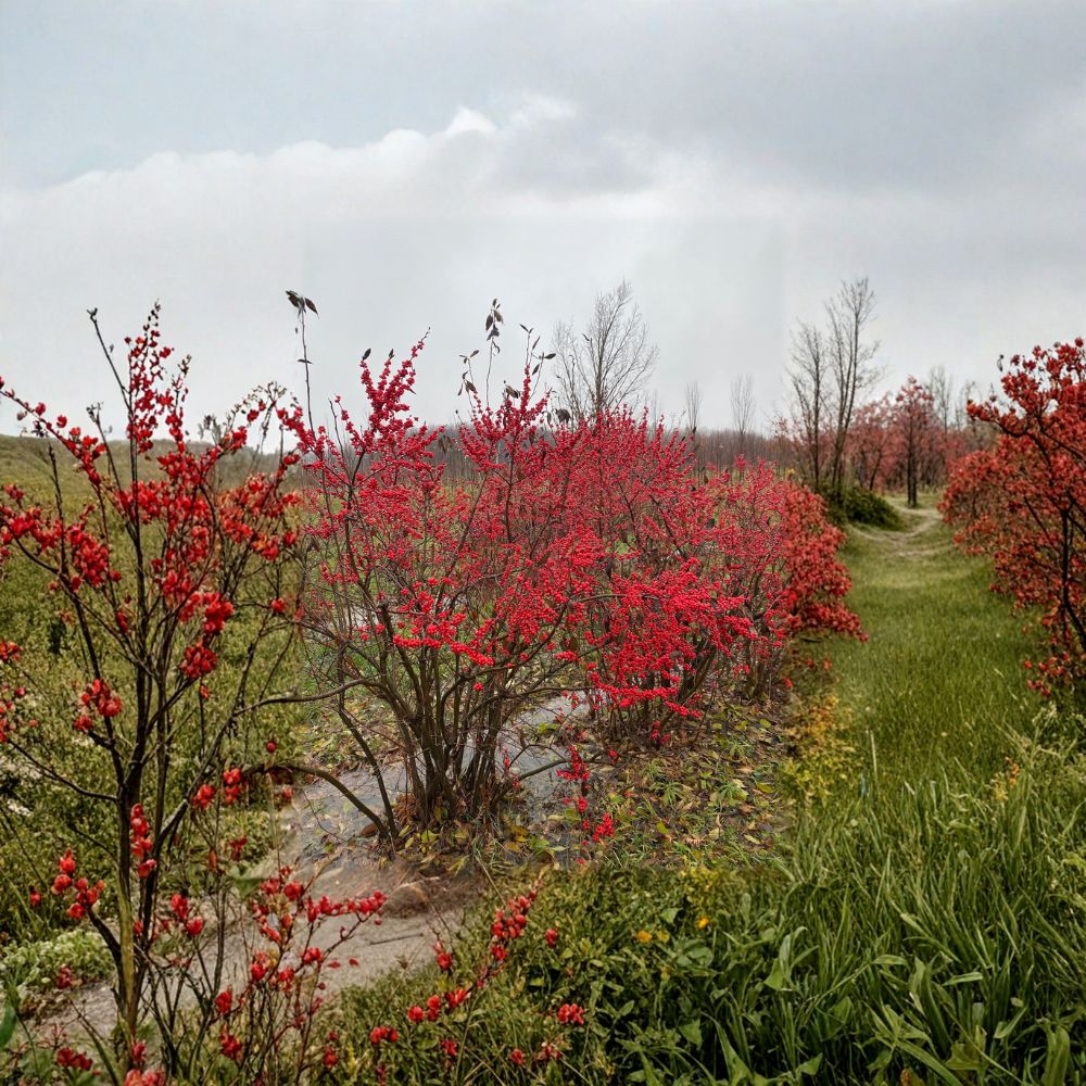 Winterberry Live Shrub - 12 Inch Ilex verticillata 'Maryland Beauty' - Red Berry Native Plant in 1 Gallon Pot for Wildlife Garden