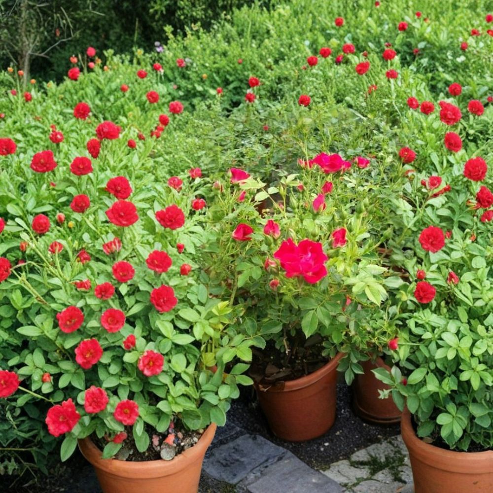 Red Drift Rose Live Plant - 3 Gallon Groundcover Shrub - Disease Resistant Rosa 'Red Drift' - Compact Landscape Flowering Bush