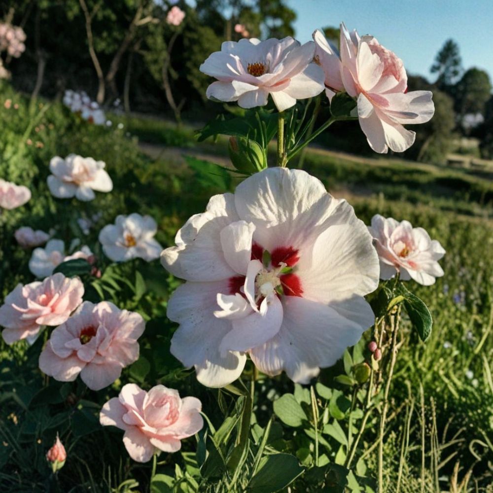 Double Flower White Althea Rose of Sharon Plant | 1 Gallon | Hibiscus syriacus | Blooming Shrub for Garden & Landscape