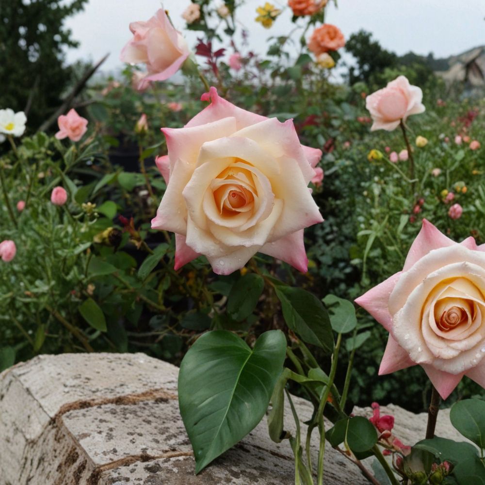 Peace Rose Plant | 2 Gallon Hybrid Tea Rose | Yellow Pink Blooms | Rosa 'Peace' | Easy to Grow for Landscape & Garden