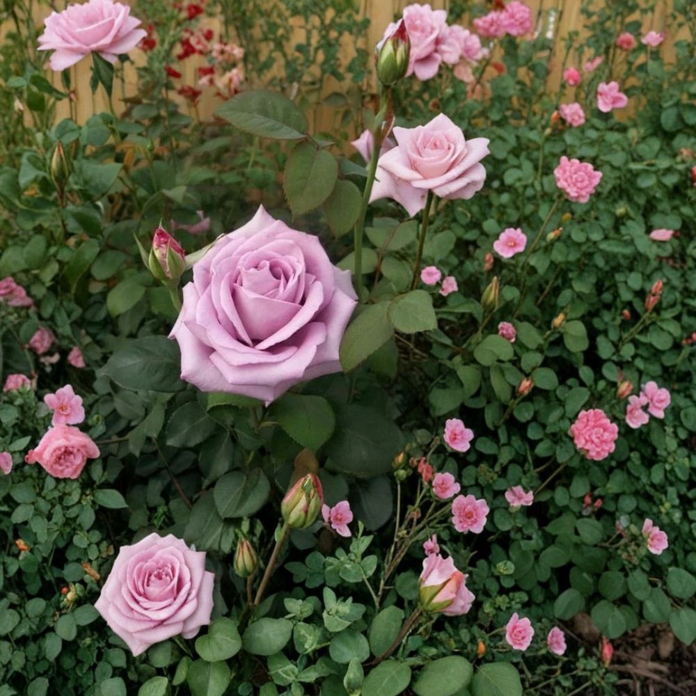 Blue Girl Rose Plant | 5 Gallon Live Hybrid Tea Rose | Rosa 'Blue Girl' | Fragrant Mauve-Lavender Blooms for Garden & Landscape