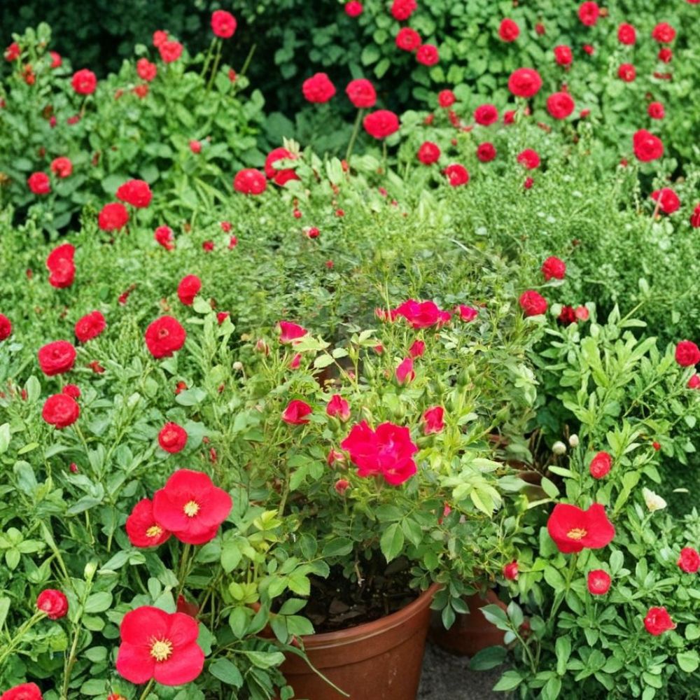 Red Drift Rose Bush - 3 Gallon Live Plant | Groundcover Rose | Rosa 'Red Drift' | Easy to Grow for Landscaping & Gardens