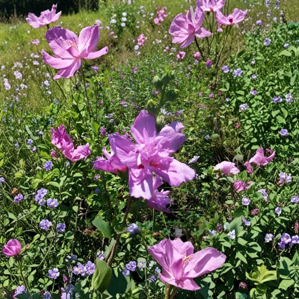 Double Flower Purple Althea Rose of Sharon Plant - 1 Gallon Hibiscus syriacus Shrub | Easy to Grow, Garden Friendly