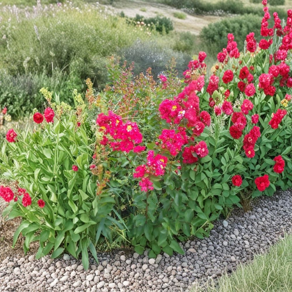 Dynamite Crape Myrtle Tree - 4-6 FT - Deep Red Blooms - Lagerstroemia indica 'Dynamite' - Easy to Grow for Landscape & Garden