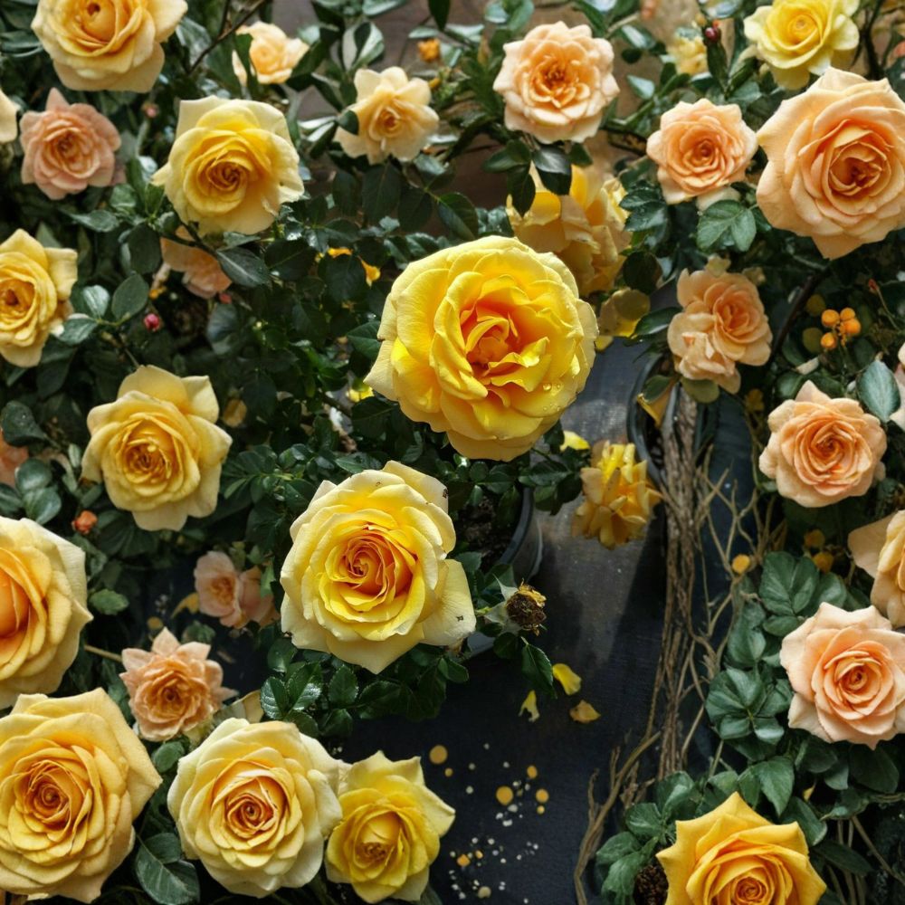 St. Tropez Floribunda Rose Plant | 3 Gallon | Rosa 'St. Tropez' | Flowering Shrub | Easy Care Garden Rose