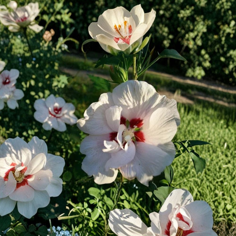 Double Flower White Rose of Sharon Plant | 2 Gallon | Hibiscus syriacus | Hardy Flowering Shrub | Easy to Grow