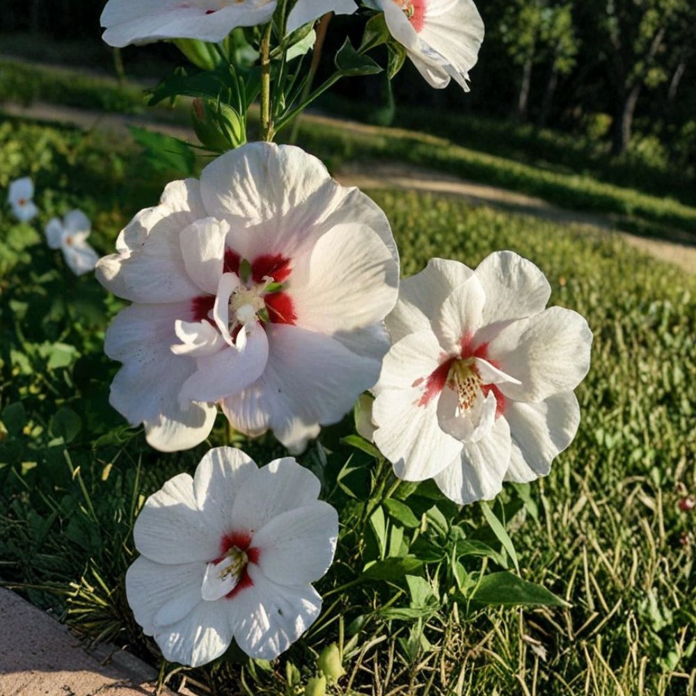 Double Flower White Rose of Sharon Plant | 1 Gallon | Hibiscus syriacus | Hardy Flowering Shrub | Easy to Grow