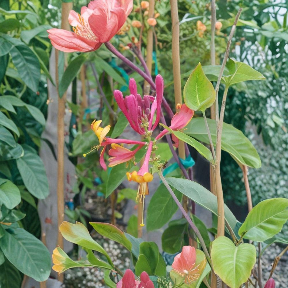 Pink Lemonade Honeysuckle Vine | 2 Gallon | Lonicera spp. | Fragrant Pink Flowers | Hummingbird Friendly | Easy to Grow