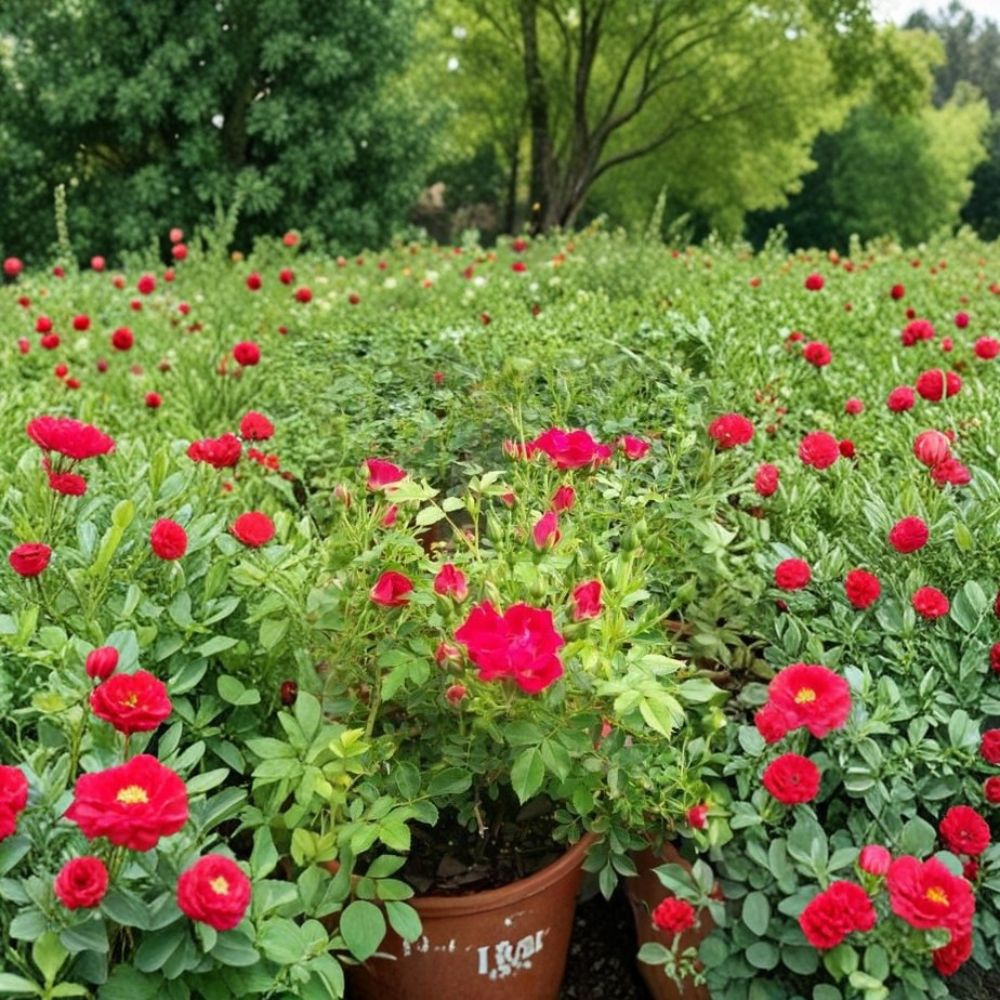Red Drift Rose Bush Plant, 5 Gallon, Groundcover Variety, Rosa 'Red Drift', Easy to Grow for Landscape & Garden