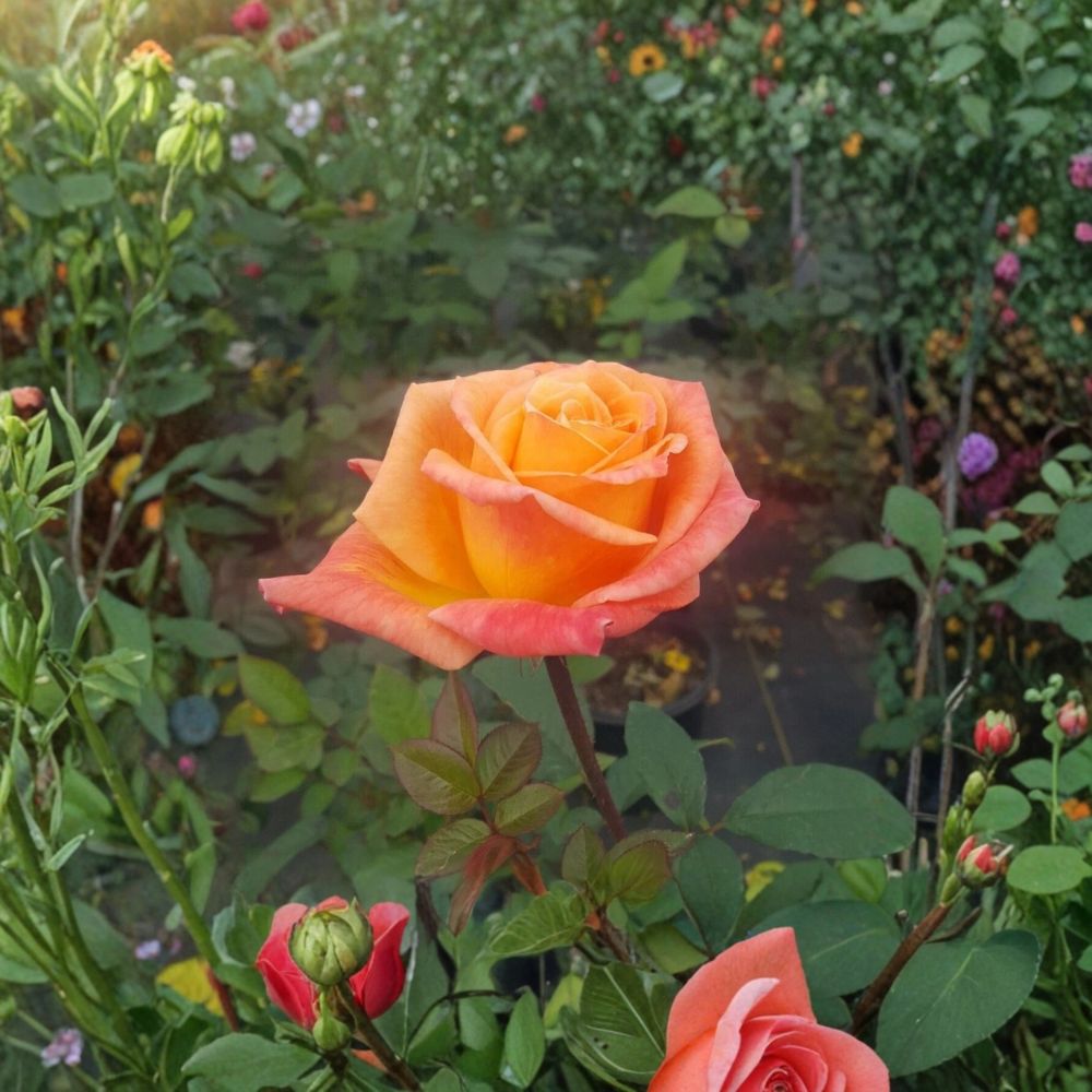 Arizona Grandiflora Rose Plant | 3 Gallon | Orange Yellow Blooms | Rosa hybrida | Easy to Grow for Garden & Landscape